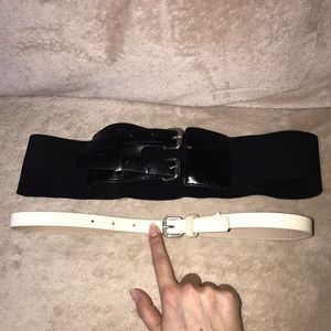 Bundle of two belts one black one cream with sparkles ✨